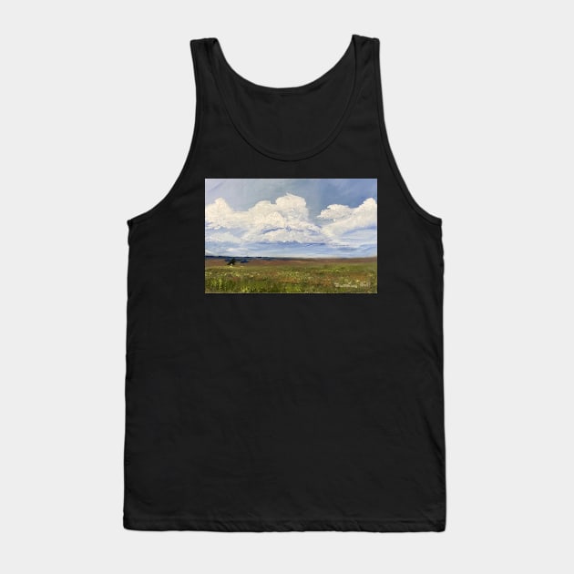 Oil Painting Cloud Landscape Brown Valley Tank Top by Gallery Digitals